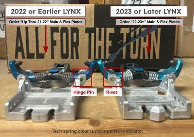 22 Designs Telemark Binding Lynx Main Plates -22 and 23+ Differences