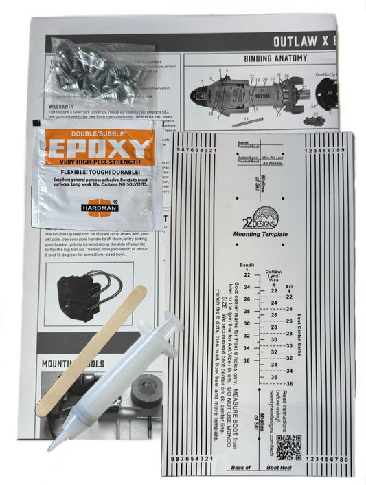 22 Designs Telemark Binding Remount Kit