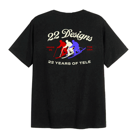 22 Designs Merch Schwag Tee shirt Clothing Telemark Skiing