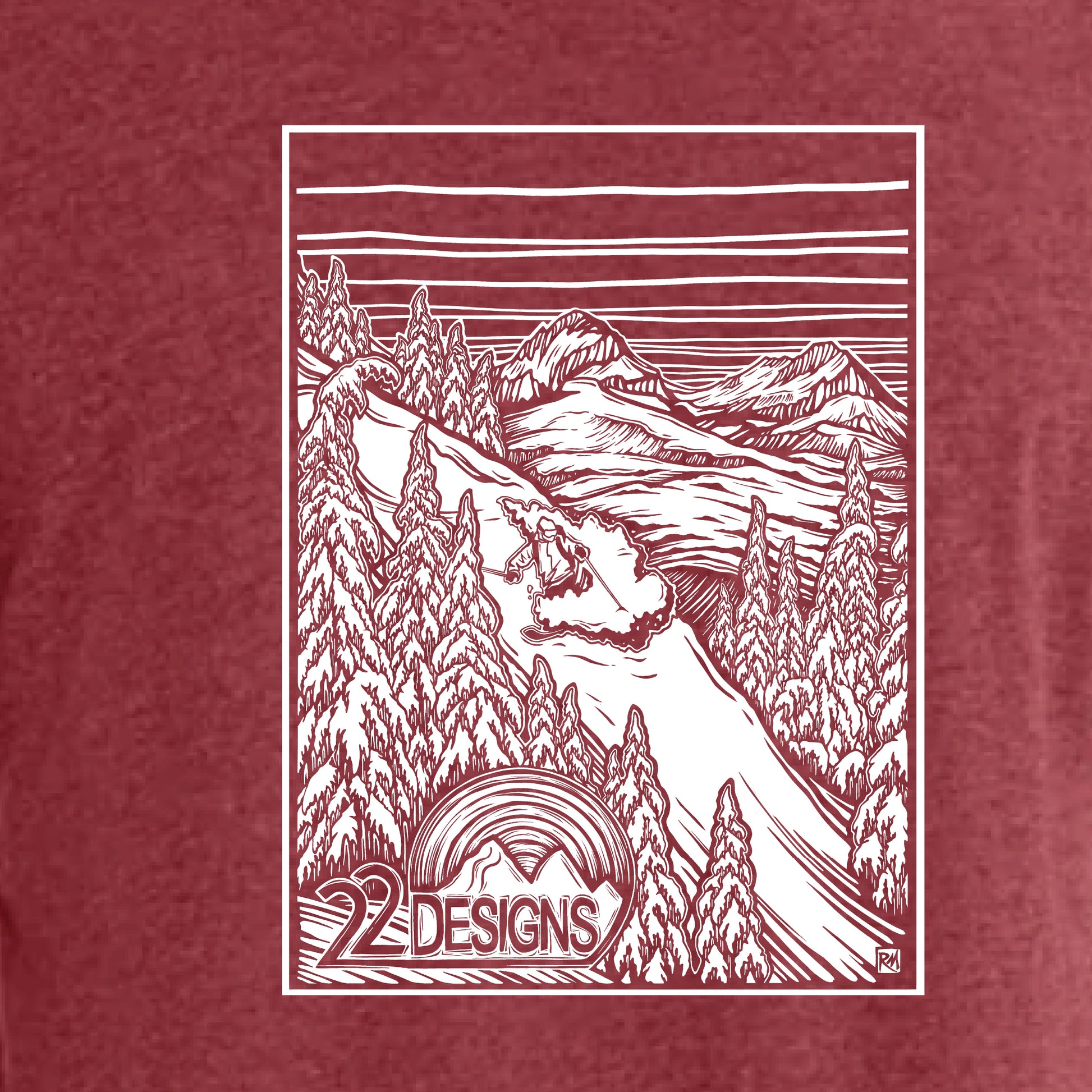22 Designs Merch Schwag Hat  Clothing Telemark Skiing Shirt Local artist