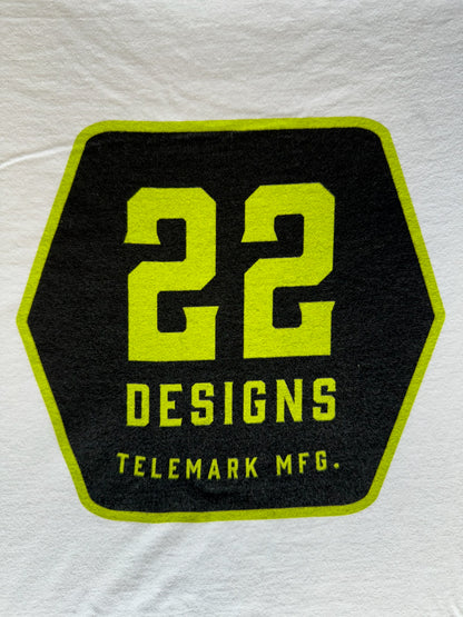 22 Designs Telemark Manufacturing White Tshirt 