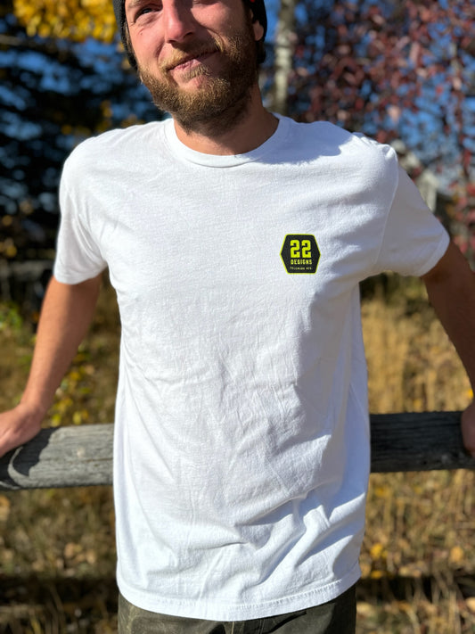 22 Designs Telemark Manufacturing White Tshirt 2