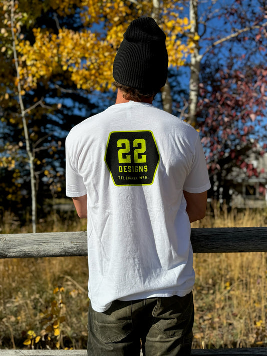 22 Designs Telemark Manufacturing White Tshirt 3