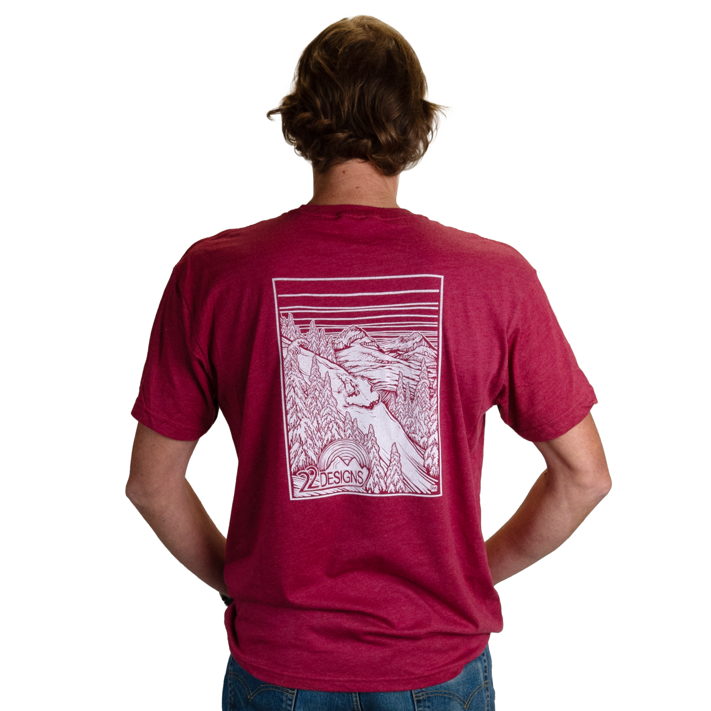 22 Designs Red Graphic Tshirt