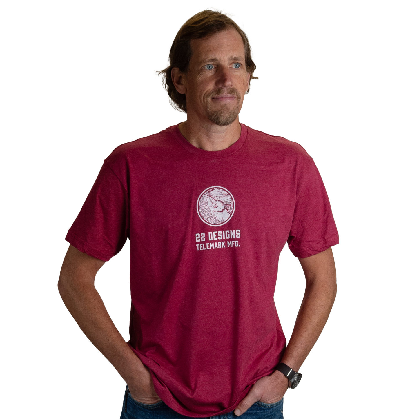 22 Designs Red Graphic Tshirt